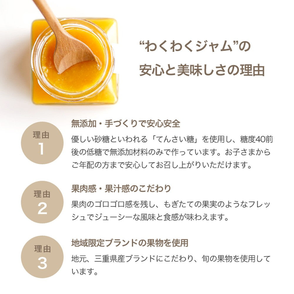 旬のフルーツで作ったわくわくジャム140g×3種セット【伊勢亀鈴会】